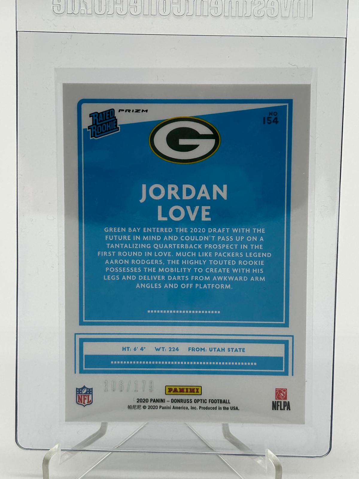 2020 Panini Donruss Optic Football Jordan Love RC /179
