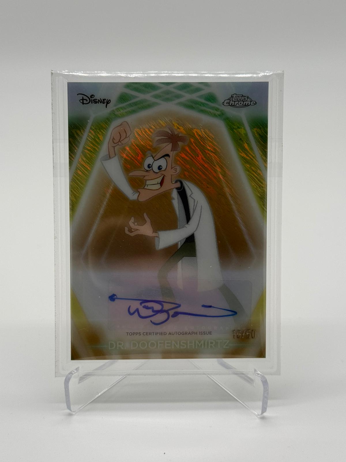 2026 Topps Chrome Disney Neon Etch Autogramm Dr. Doofenschmirtz 16/50