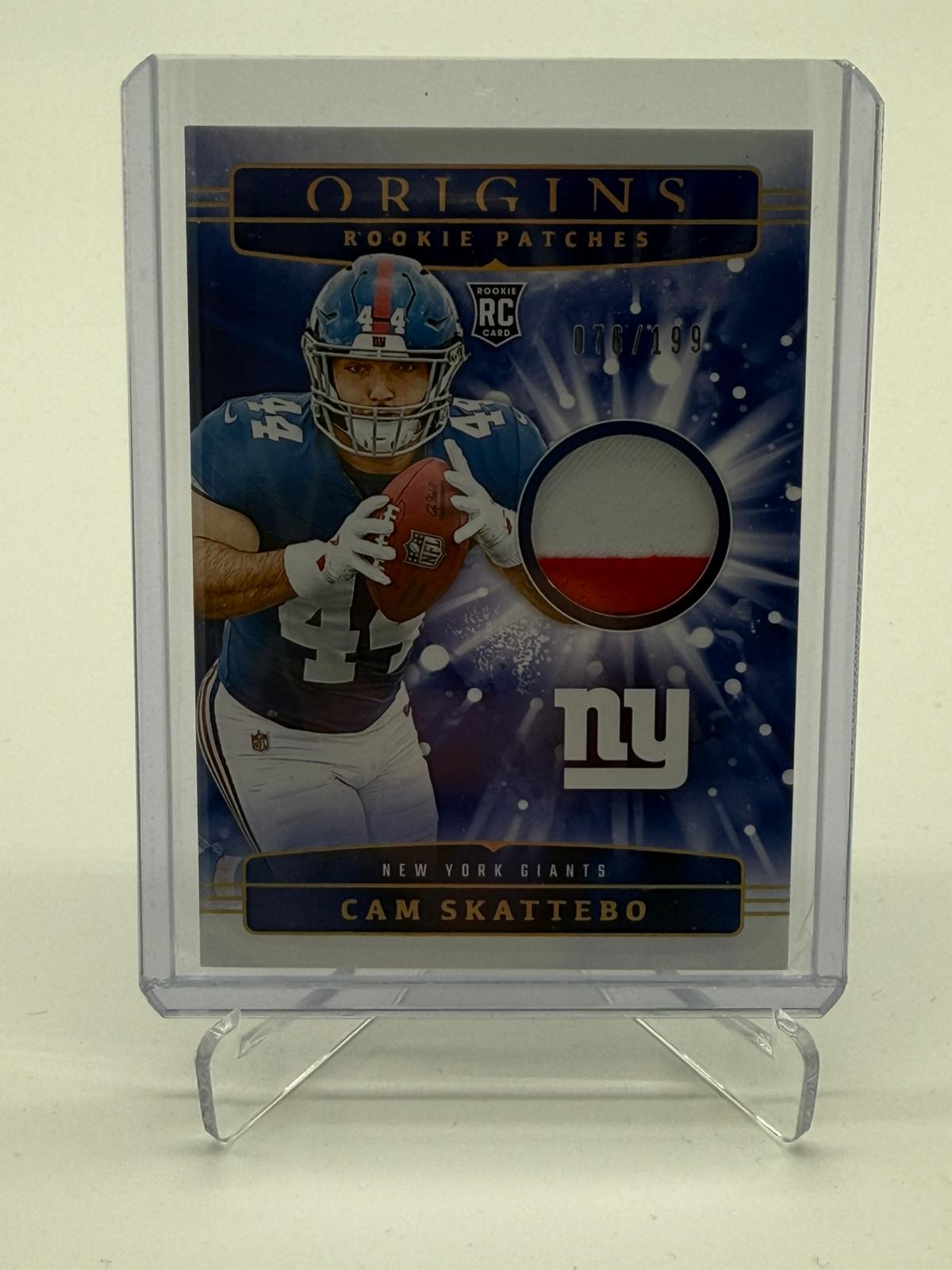 2025 Panini Origins Football Cam Skattebo RC Patch 076/199