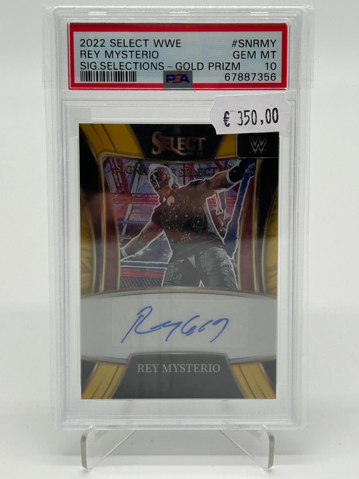 2022 Panini Select WWE Rey Mysterio Signature Selections Gold Prizm /10 PSA 10