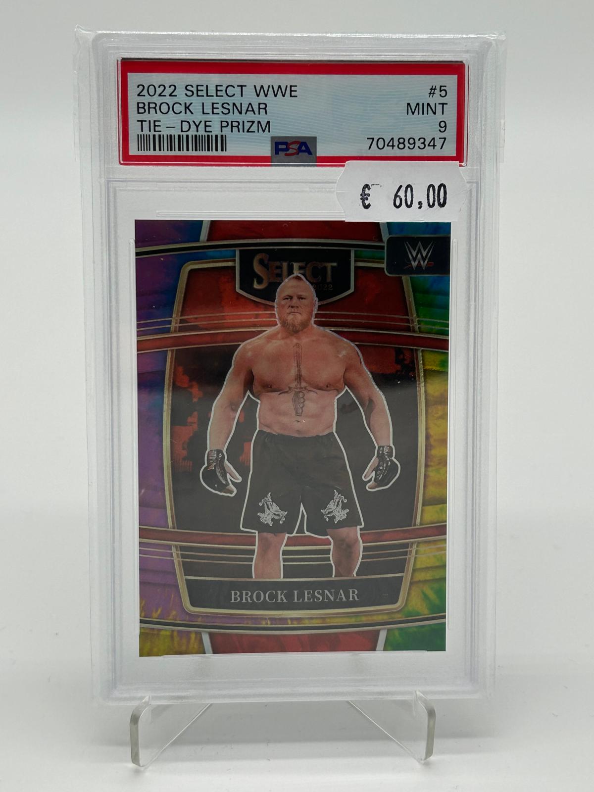 2022 Panini Select Brock Lesnar Tie - Dye Prizm /25 PSA 9