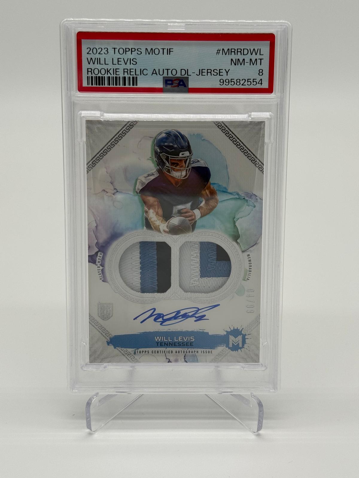 2023 Topps Motif Will Levis RC Patch Auto /99 PSA 8