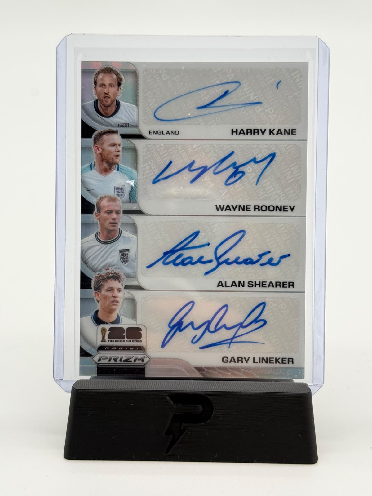 2026 Panini Prizm FIFA Kane/Rooney/Shearer/Lineker Quad Autogramm 72/75