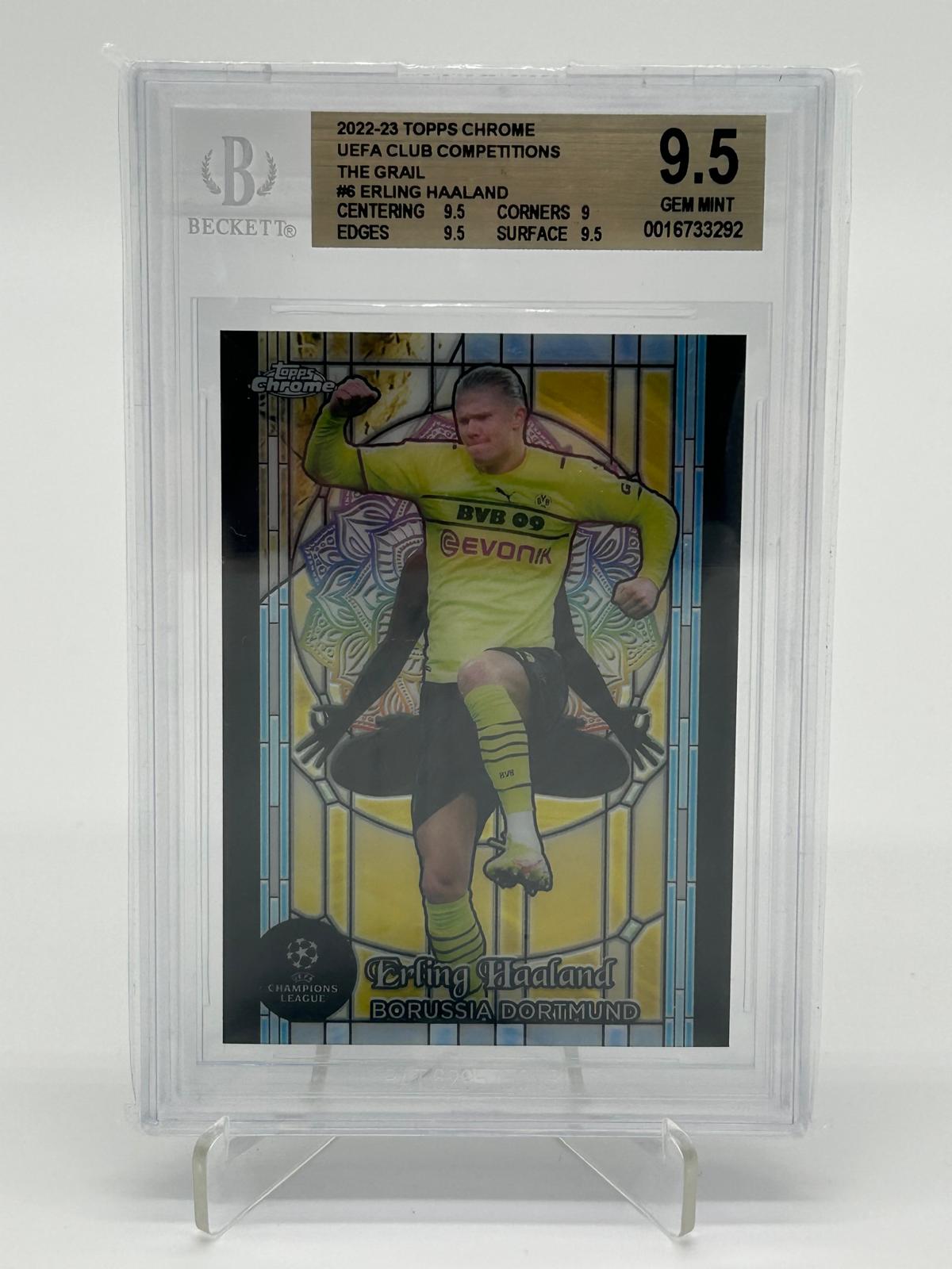 2022-23 Topps UCC Chrome Erling Haaland The Grail 6 of 9 BGS 9,5