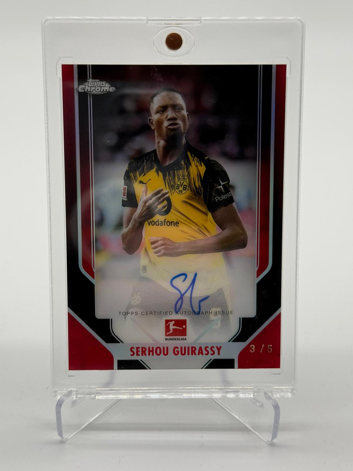 2026 Topps Bundesliga Chrome Serhou Guirassy Autogramm 3/5