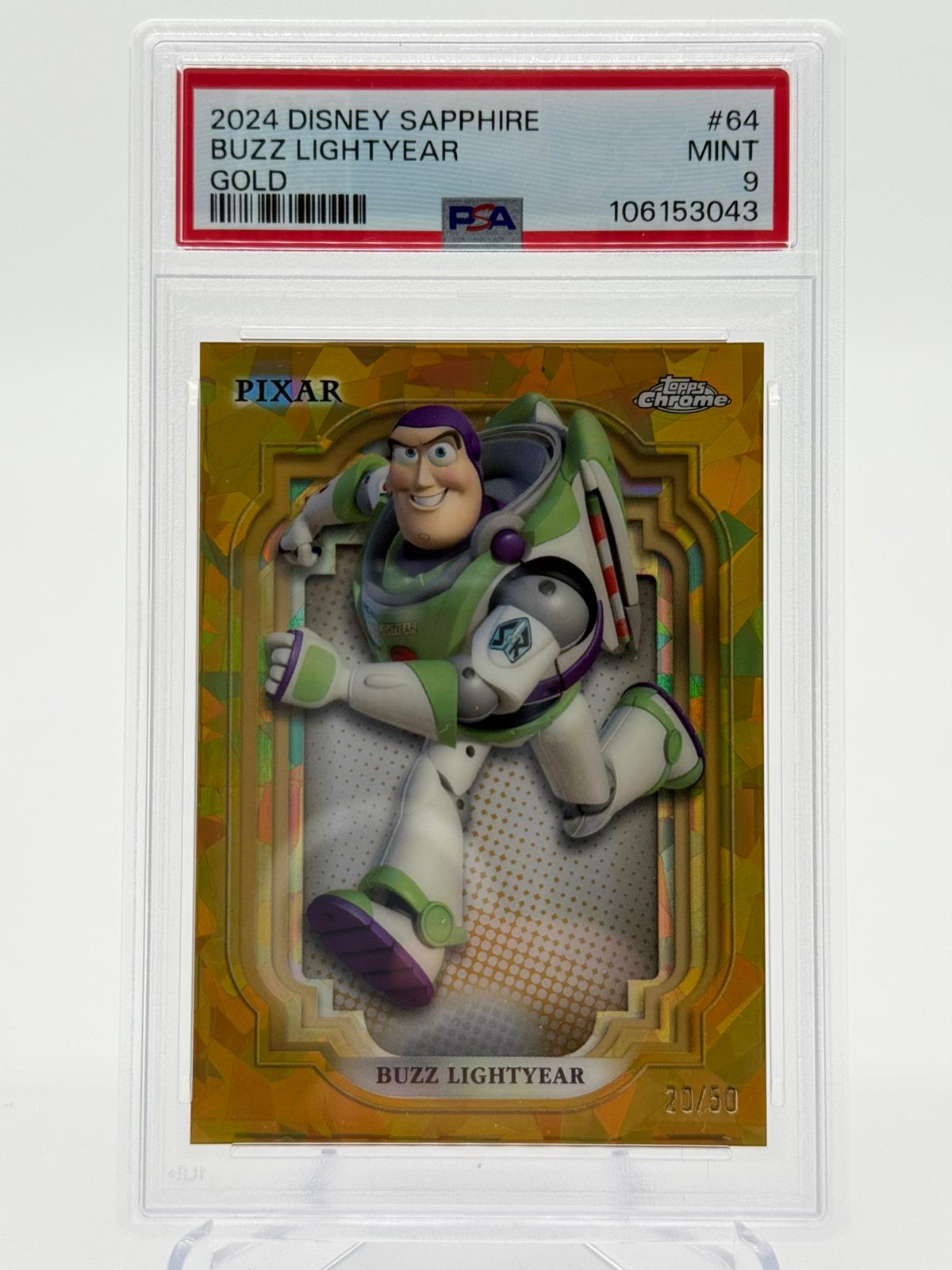 2024 Disney Sapphire Buzz Lightyear Gold 20/50 PSA 9