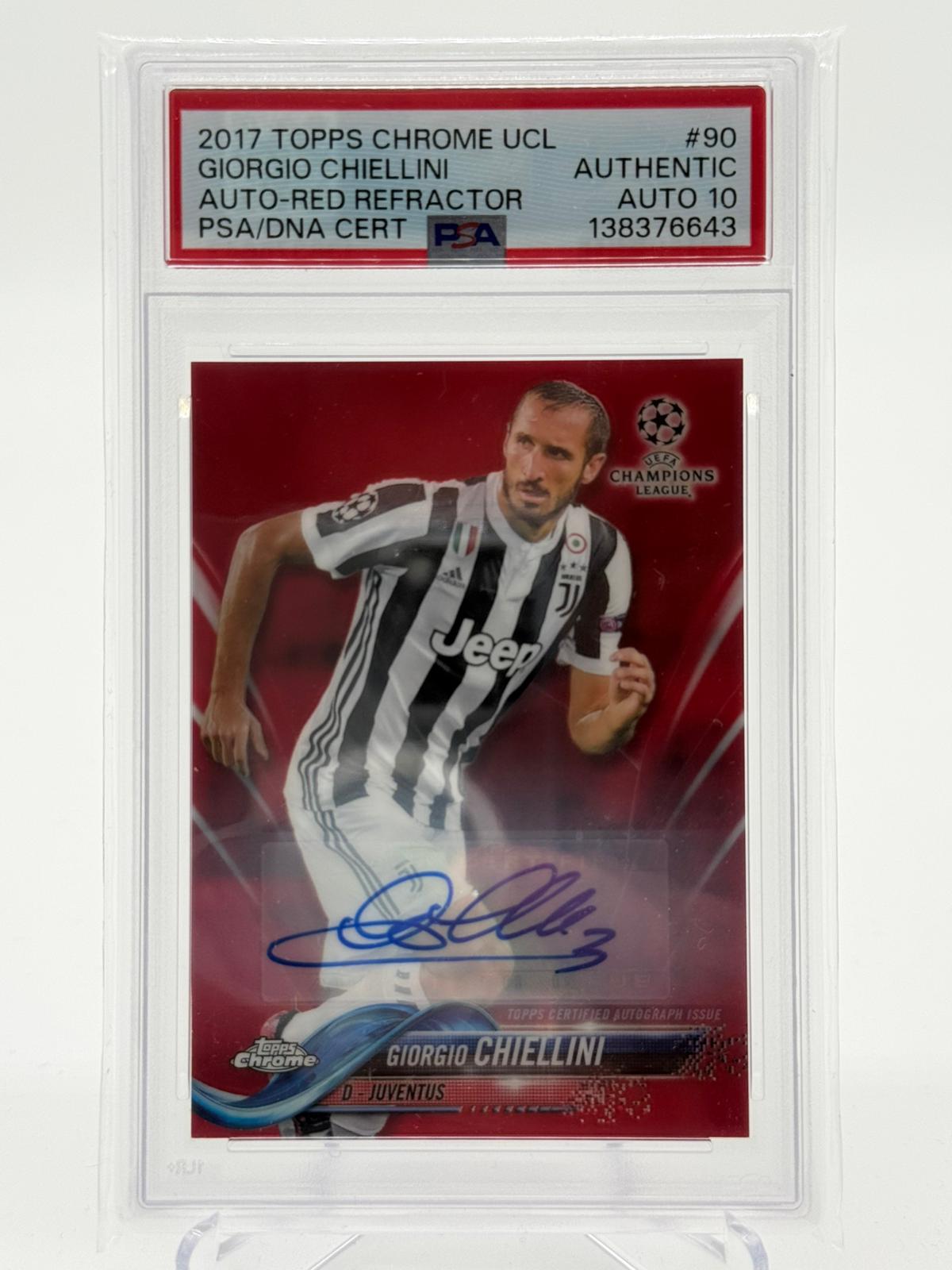 2017 Topps Chrome UCL Giorgio Chiellini PSA AUT/AUTO 10 08/10