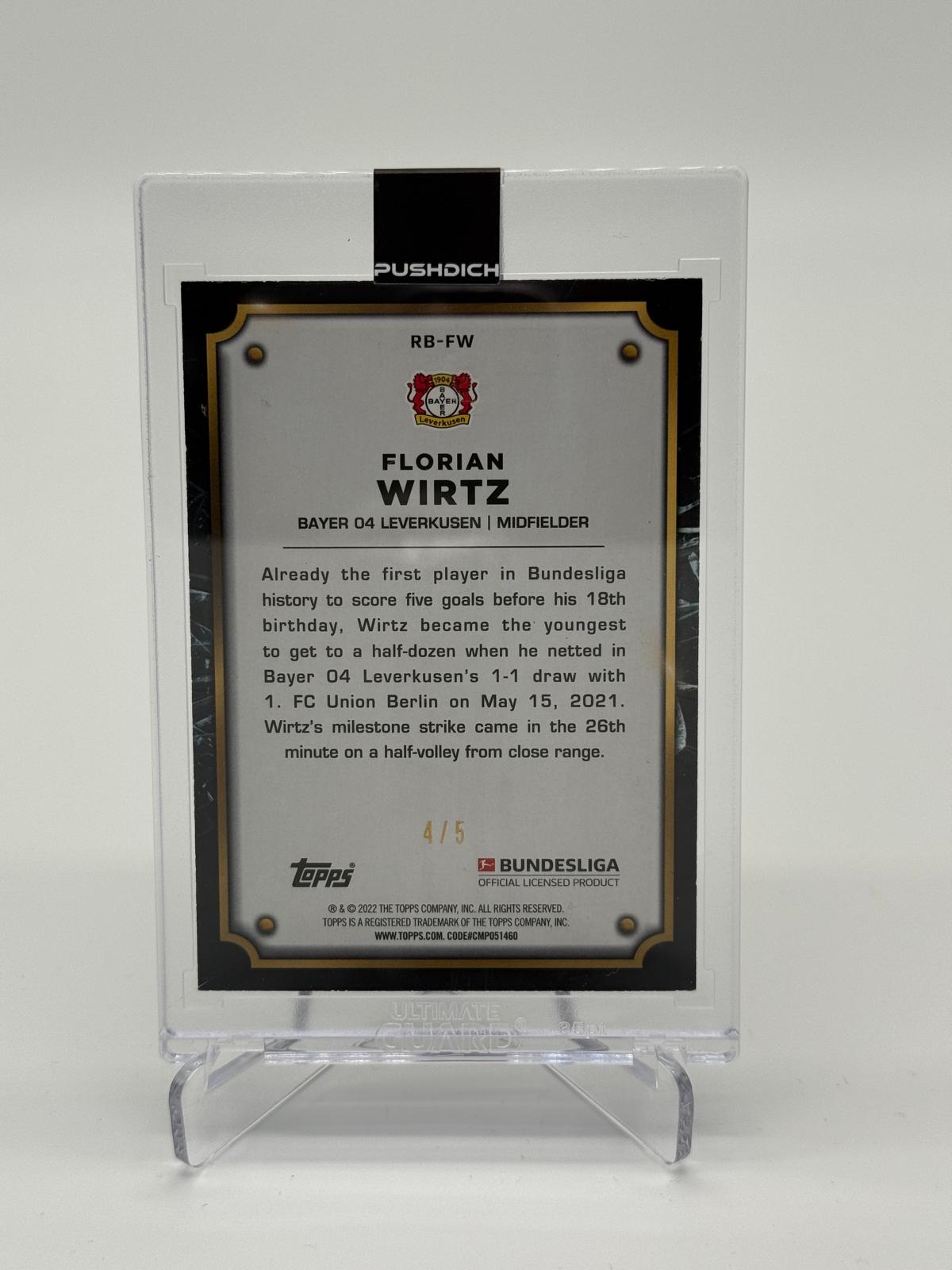 2021-22 Topps Record Breakers Florian Wirtz RC /5