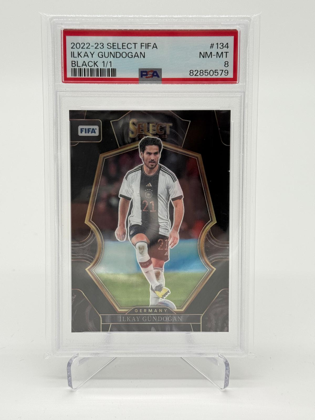 2022-23 Panini Select Ilkay Gundogan Black 1/1 PSA 8