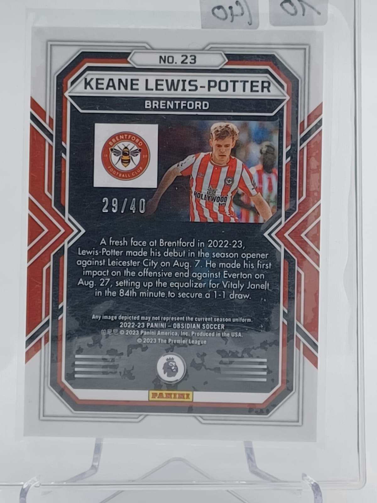 2022-23 Obsidian Soccer - Keane Lewis-Potter - RC /40