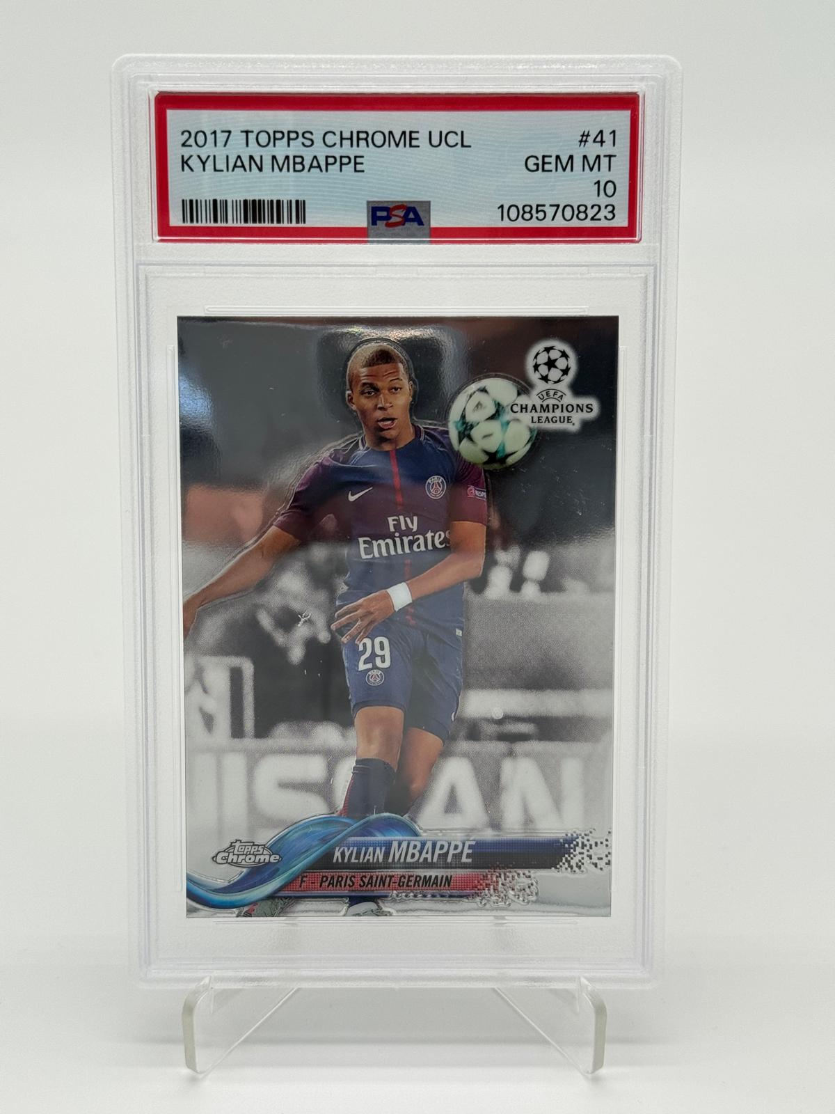 2017 Topps Chrome UCL Kylian Mbappe RC PSA 10