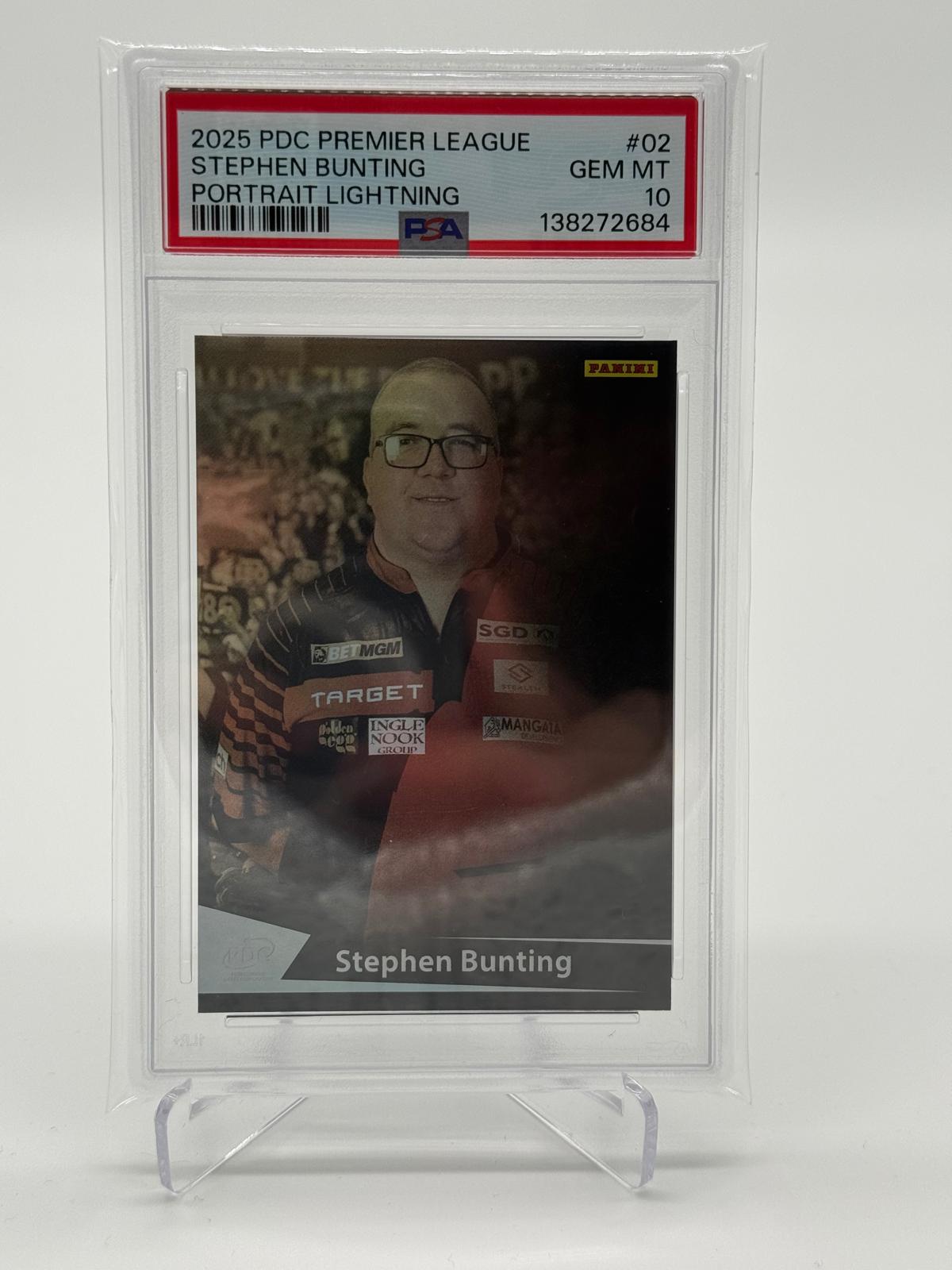 2025 Panini PDC PL Stephen Bunting Portrait Lightning PSA 10