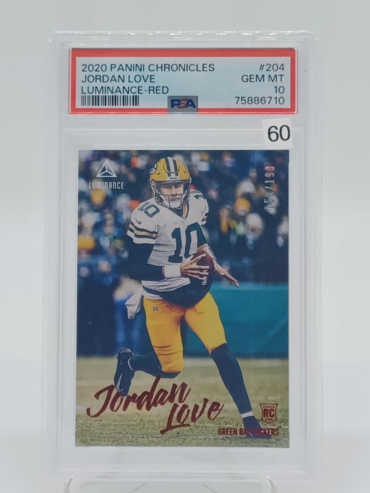 2020 PANINI Chronicles Jordan Love /199 PSA 10 #204