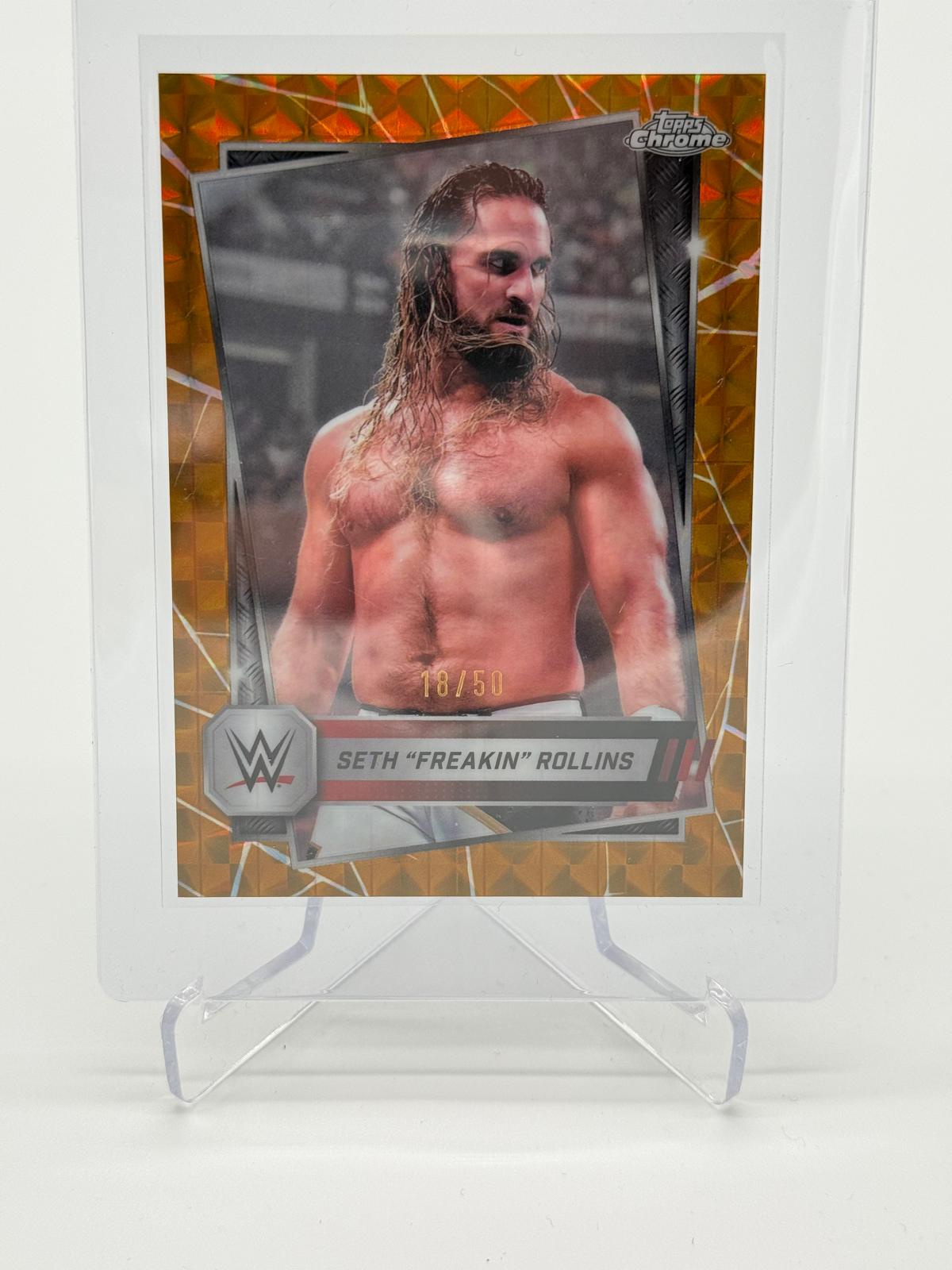 2025 Topps Chrome WWE Seth "Freaking" Rollins Gold Geometric /50