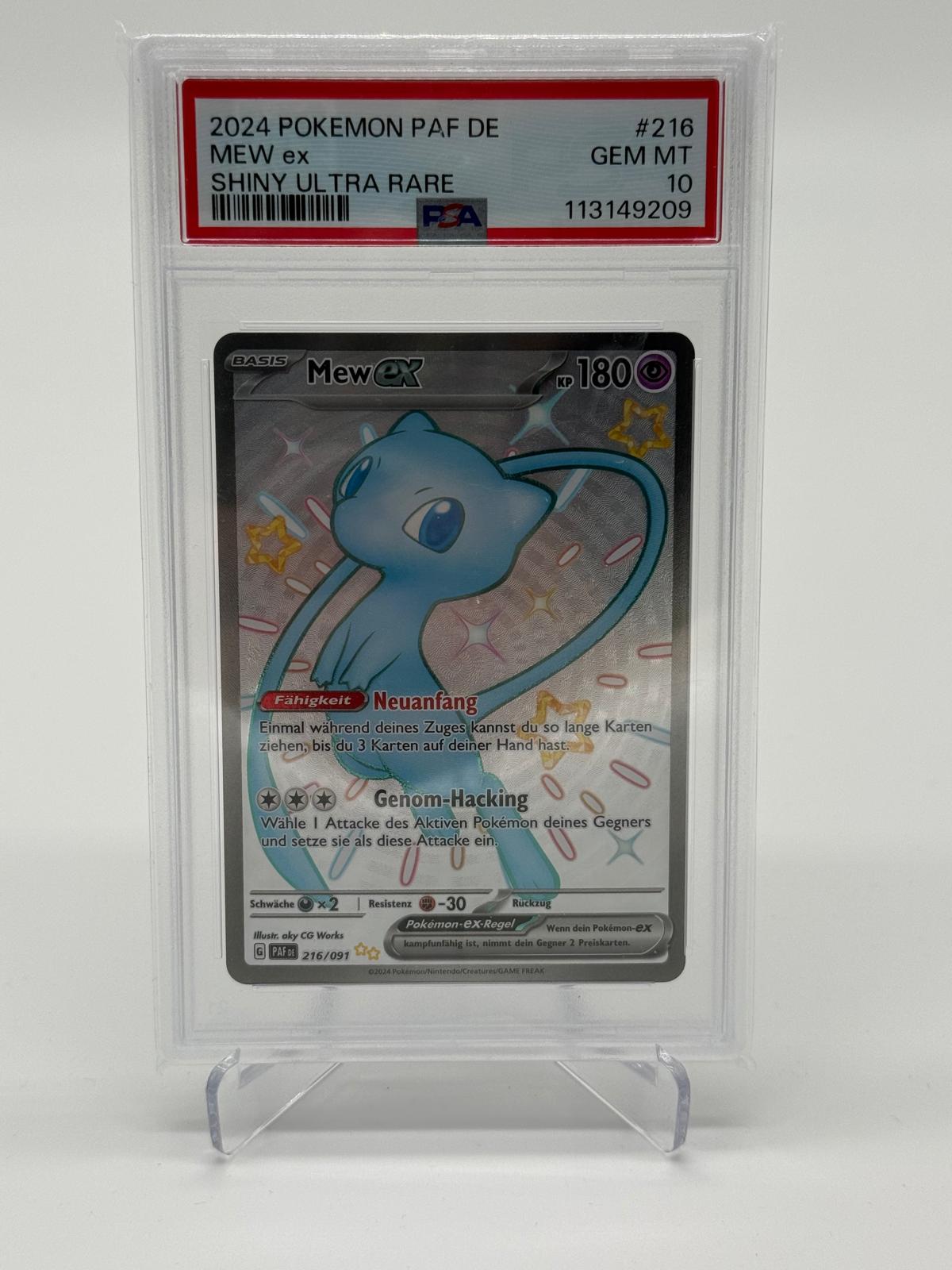 2024 Pokémon PAF DE MEW EX Shiny Ultra Rare PSA 10