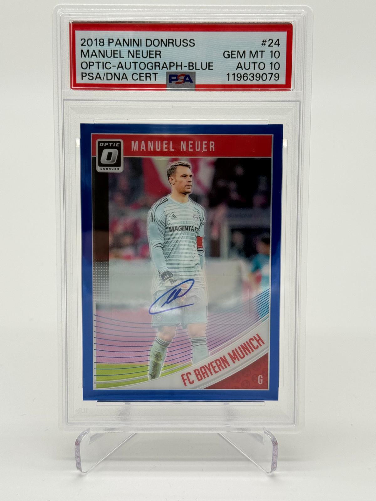 2018 Panini Donruss Manuel Neuer Optic Autograph Blue 10/10 PSA 10 AUTO 10
