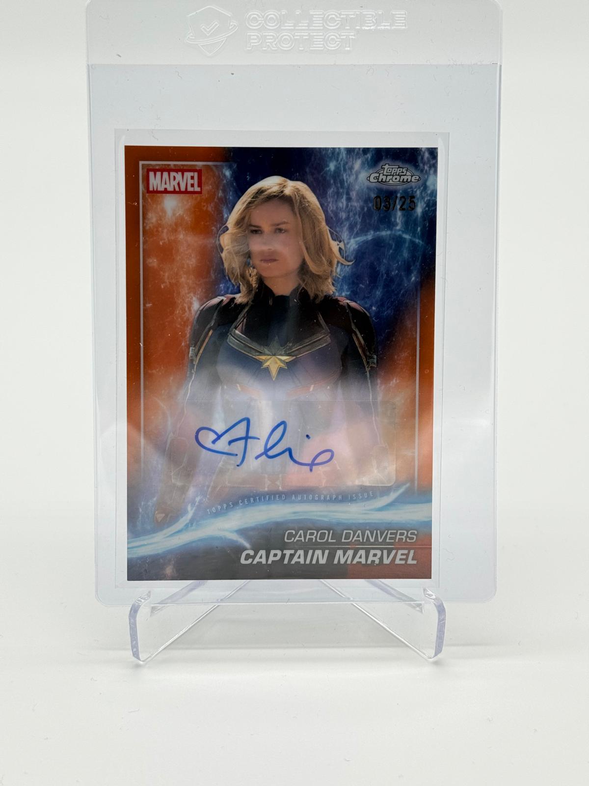 2025 Topps Marvel Studios Chrome Captain Marvel Auto /25