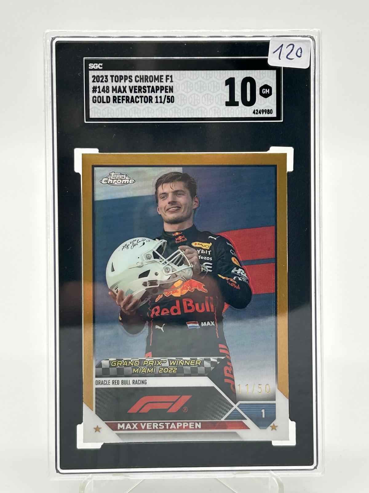 2023 Topps Chrome F1 - Max Verstappen Gold Refractor /50 SGC 10