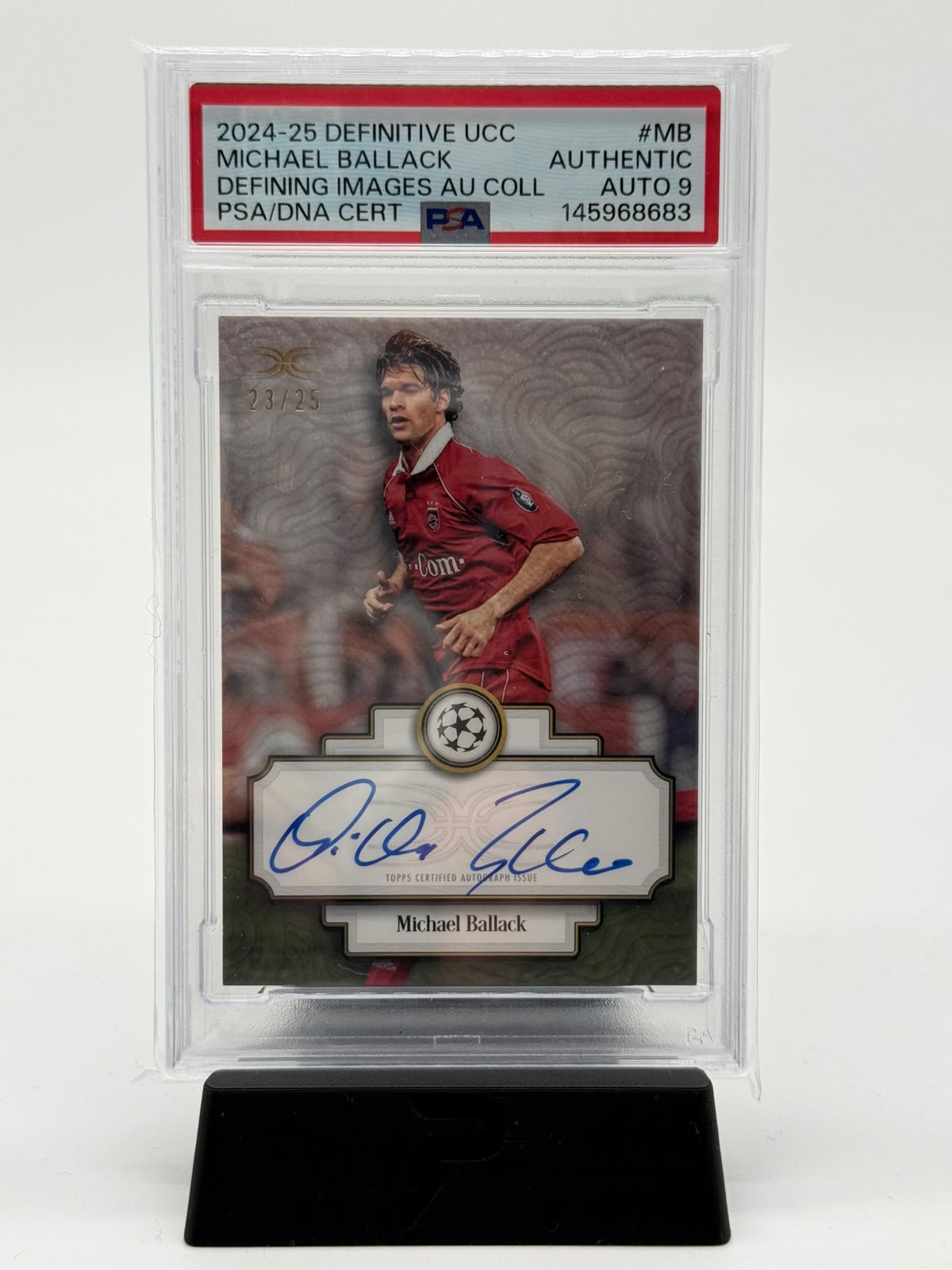 2024-25 Topps Definitive UCC Michael Ballack Auto 23/25 PSA 9