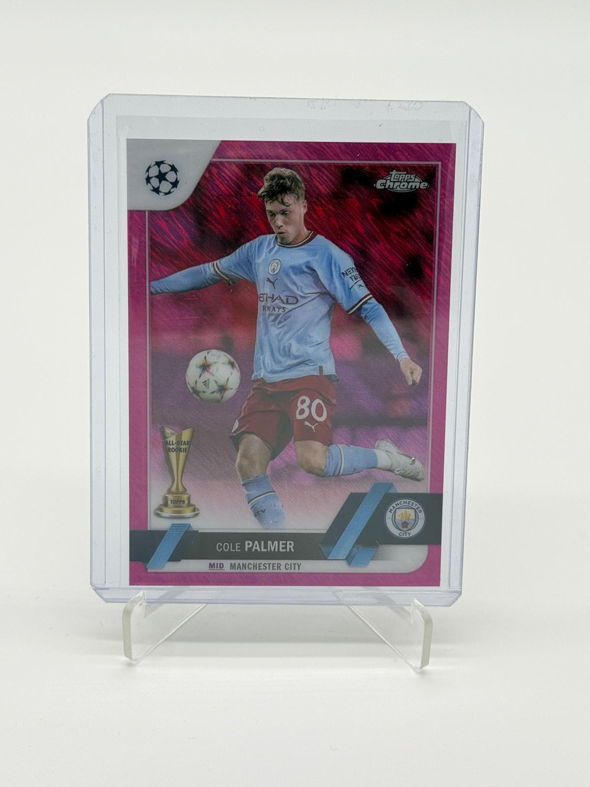 2022-23 Topps Chrome UCL Pink Shimmer Cole Palmer 081/250