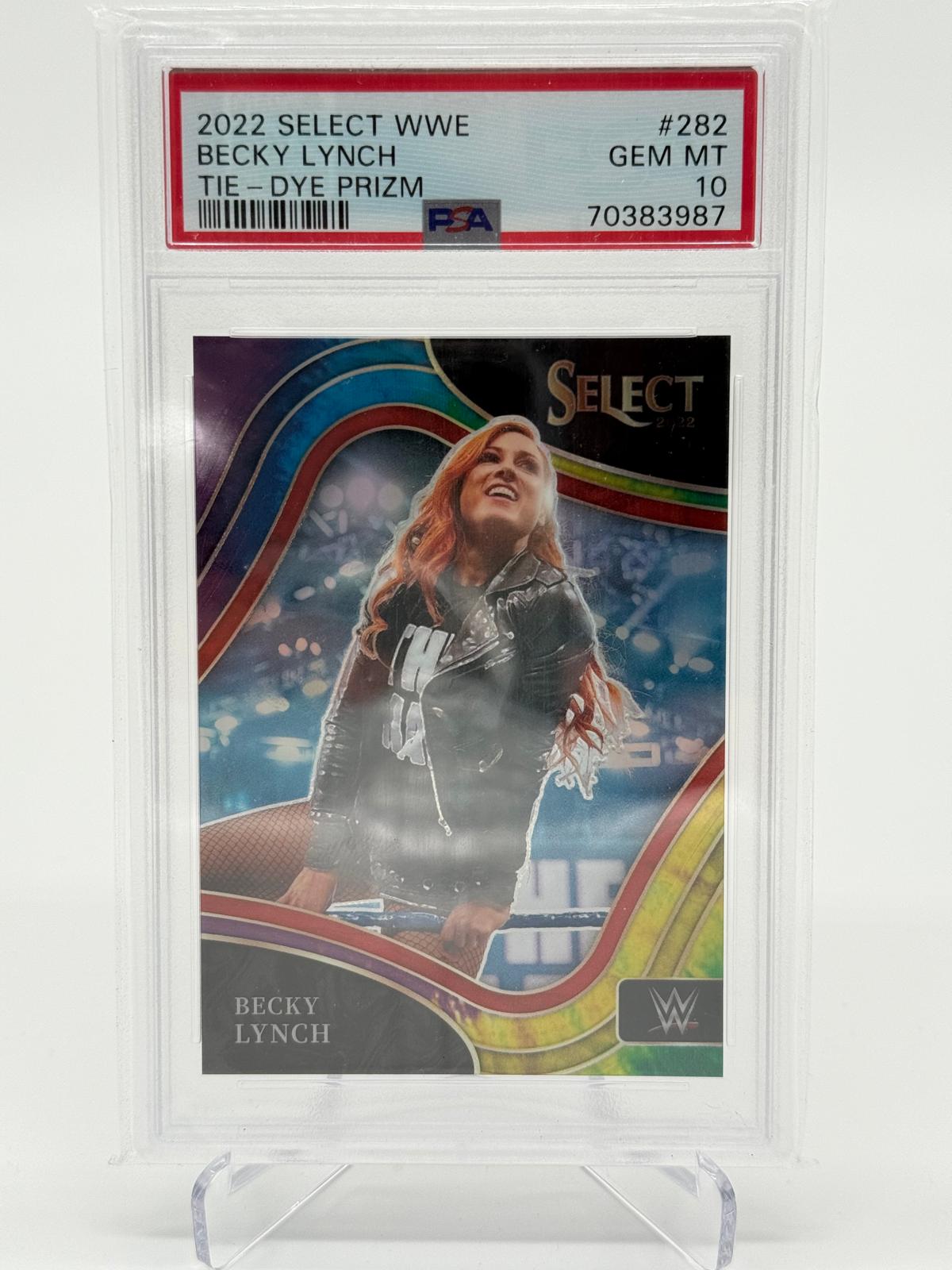 2022 Panini Select WWE Becky Lynch Tie-Dye Prizm 14/25 PSA 10