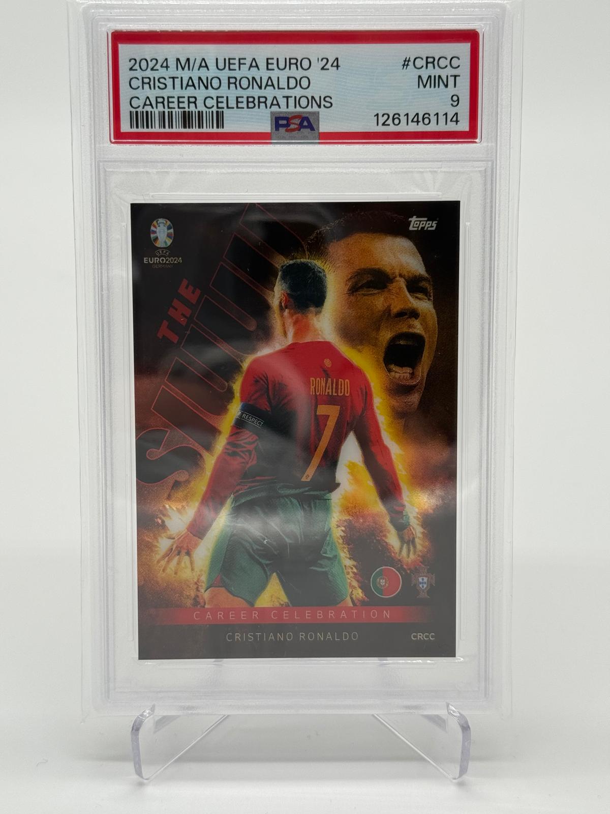 2024 Topps Match Attax Euro Cristiano Ronaldo Celebrations PSA 9