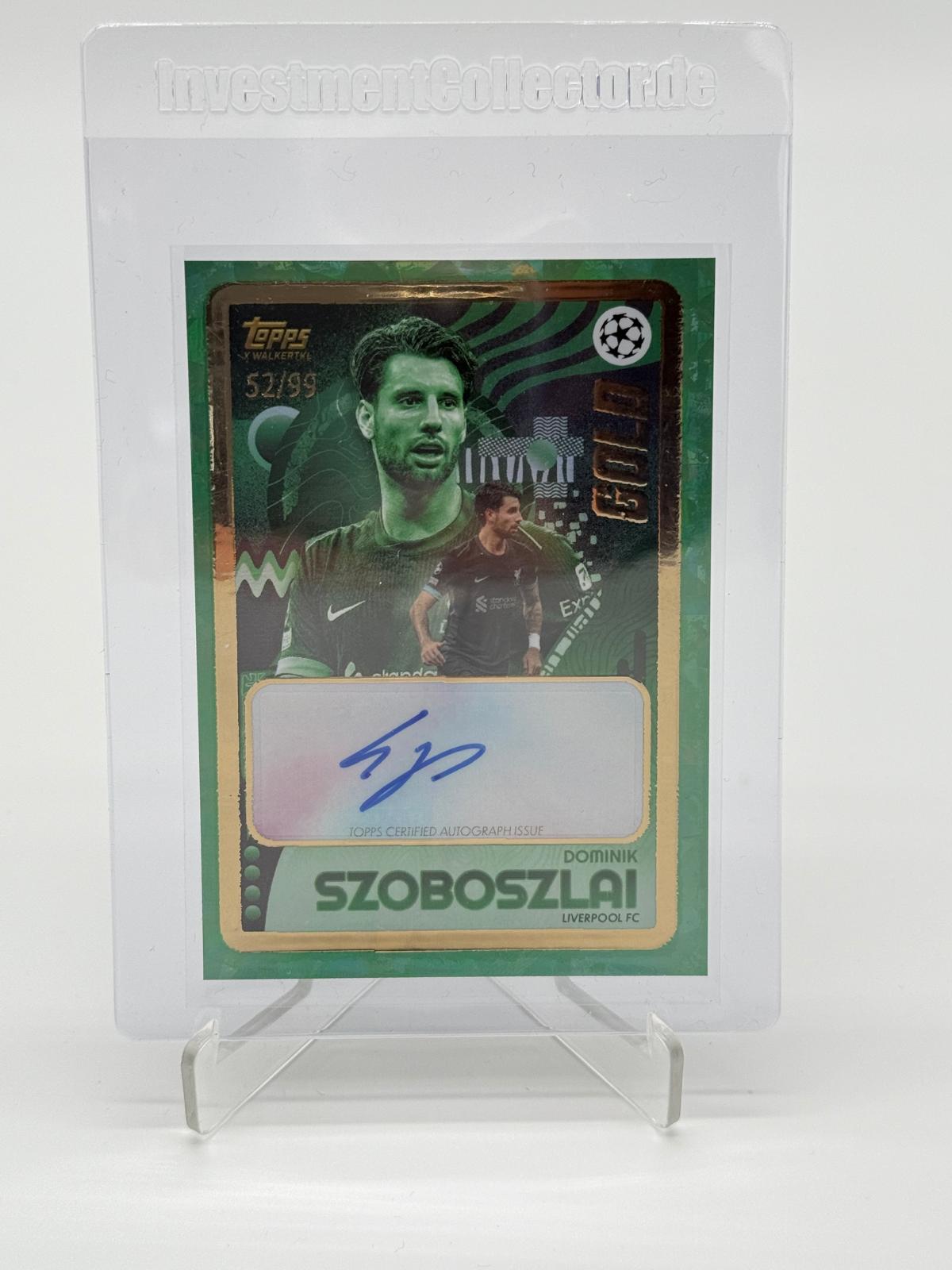 2024-25 Topps UCC Gold Dominik Szoboszlai Green Auto 52/99