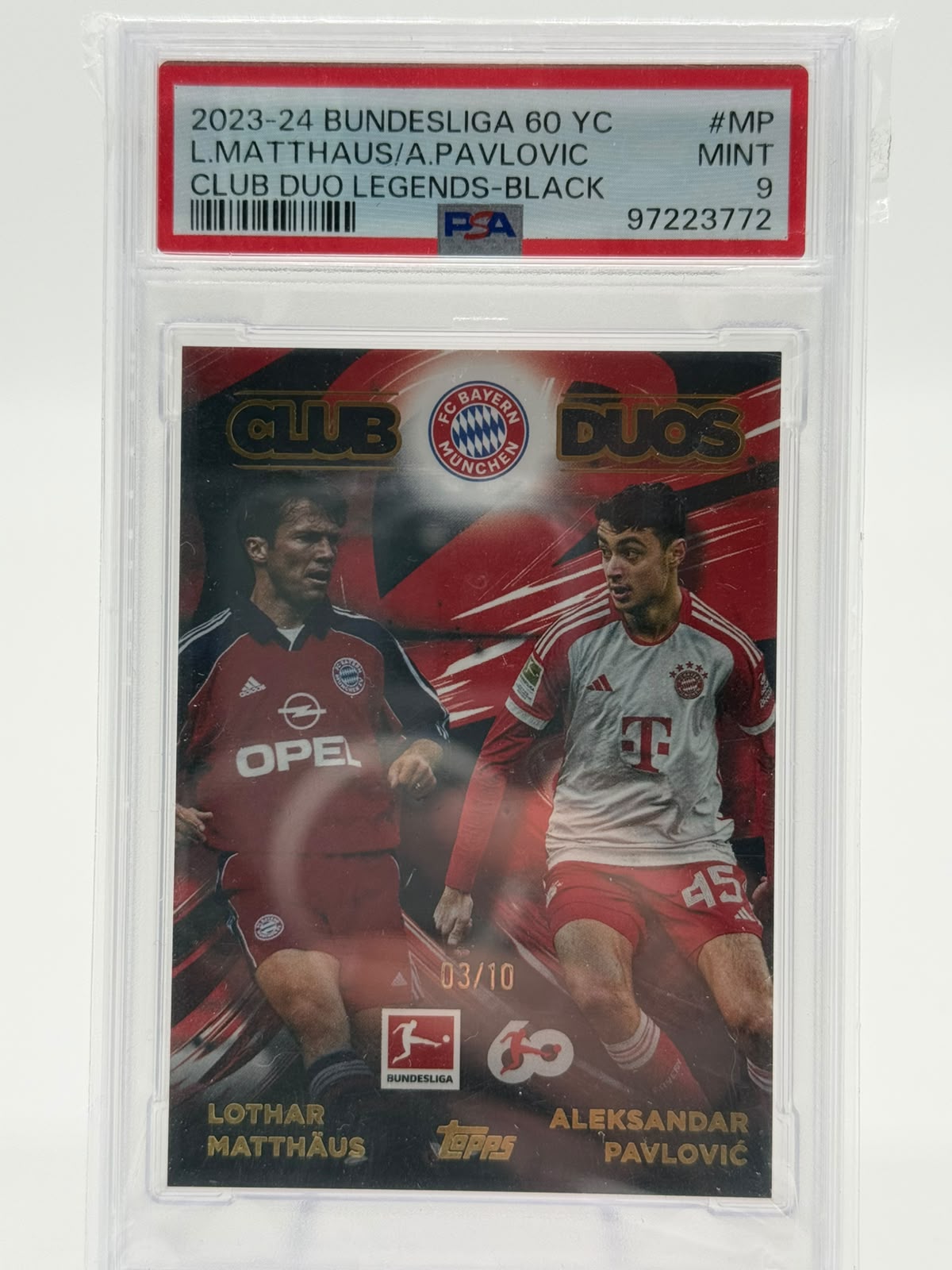 2023-24 Topps Bundesliga 60 Jahre Matthaus/Pavlovic DUOS 03/10 PSA 9