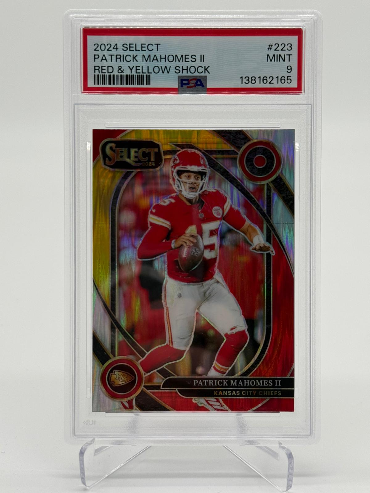 2024 Panini Select Football Patrick Mahomes II Red & Yellow Shock PSA 9 POP 1