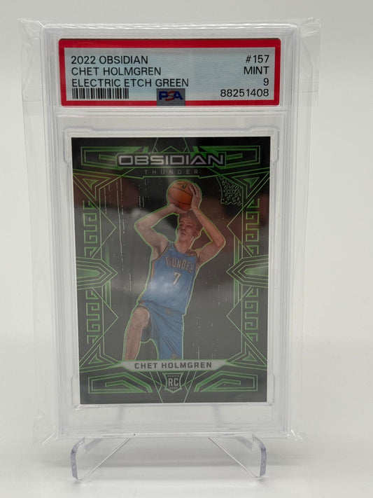 2022-23 Panini Obsidian Chet Holmgren RC Electric Etch Green /25 PSA 9