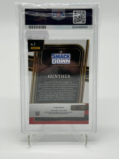 2023 Panini Select WWE Gunther And New! Gold /10 PSA 10