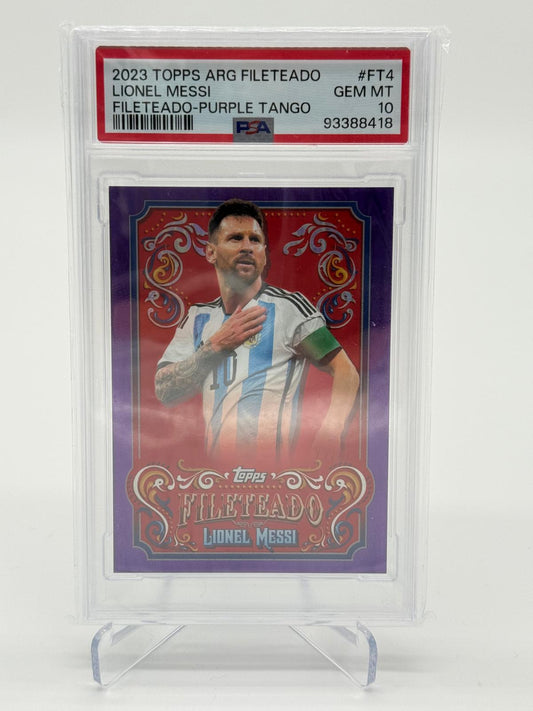2023 Topps Argentina Fileteado Lionel Messi Purple Tango 05/15 PSA 10