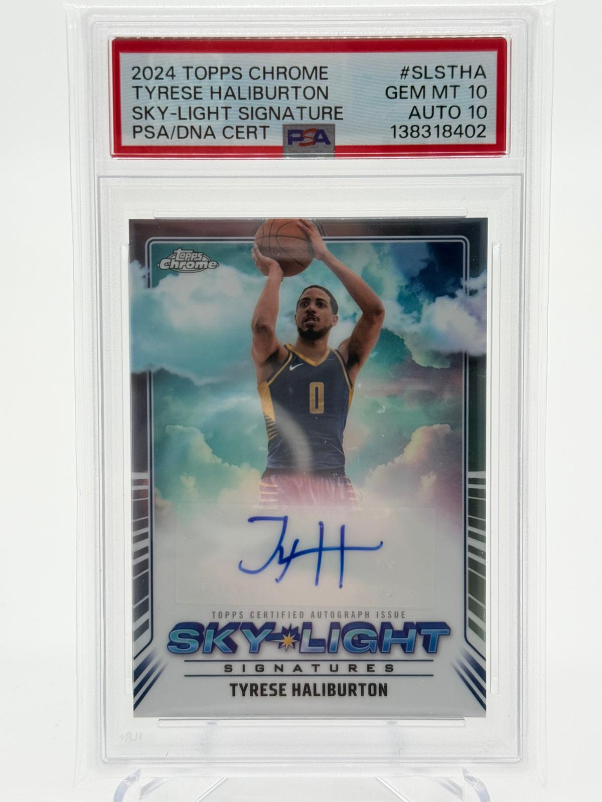 2024 Topps Chrome Tyrese Haliburton Sky-Light Signature PSA 10/10