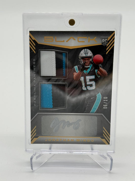 2023 Panini Black Jonathan Mingo RC Patch/Auto 06/10