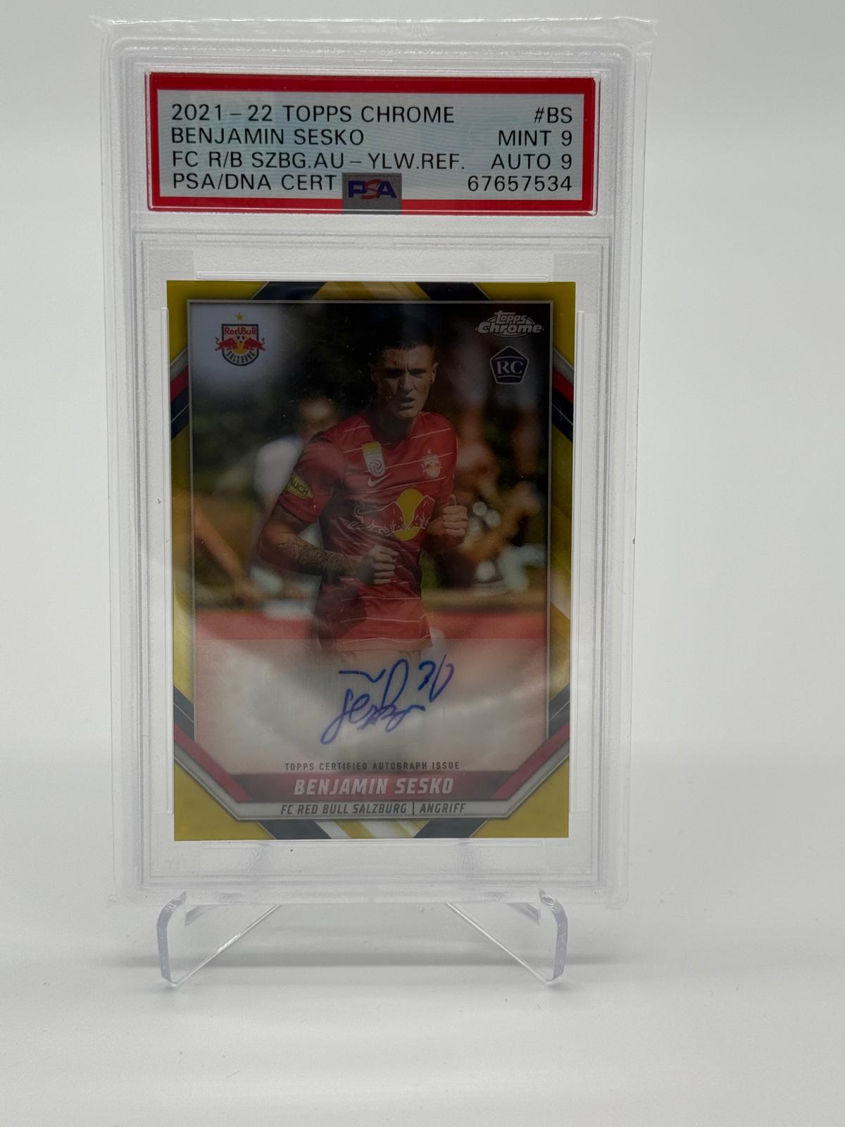 2021-22 Topps Chrome Benjamin Sesko RC Auto /20 PSA 9 Auto 9
