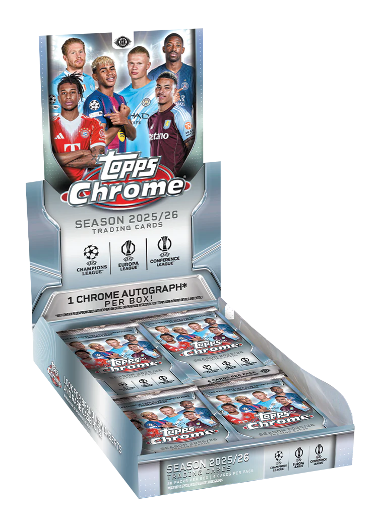 1x EINZELPACK 2025-26 Topps Chrome UCC Hobby Box (LIVEBREAK)