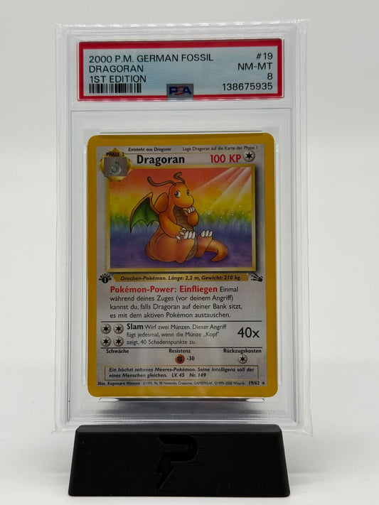 2000 Pokemon German Fossil Dragoran #8 PSA 8