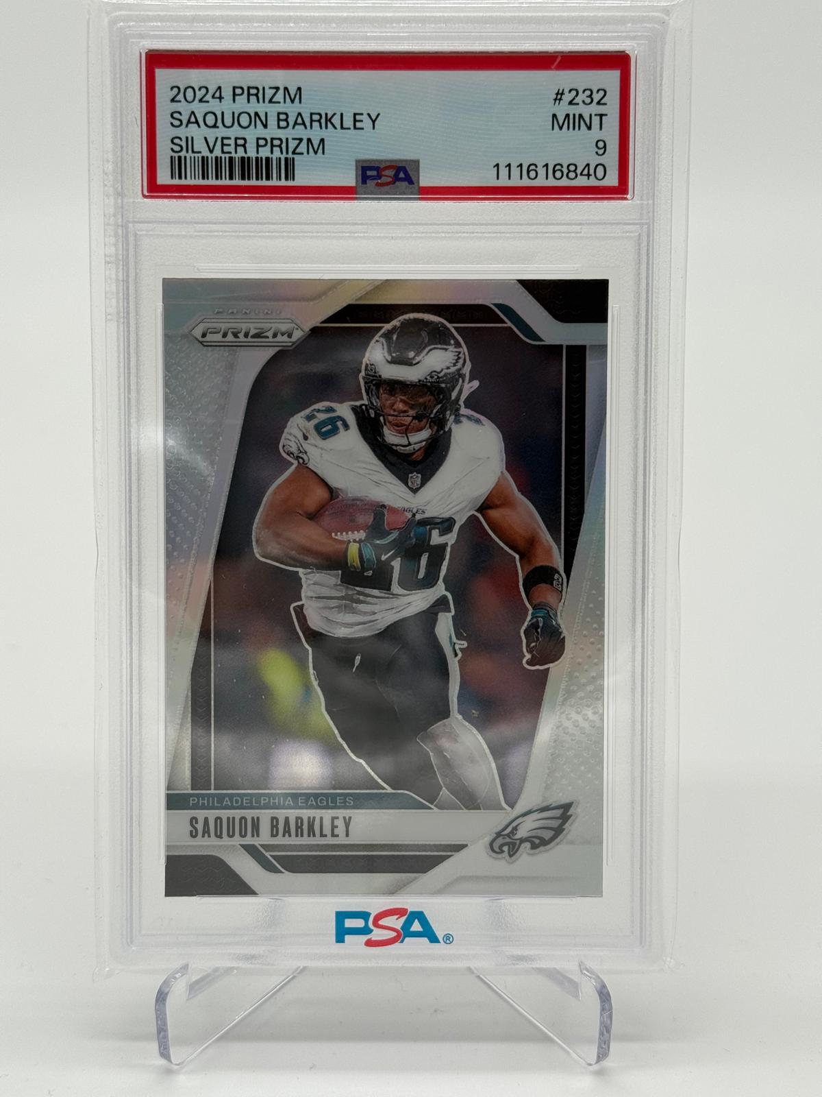 2024 Panini Prizm Saquon Barkley Silver Prizm PSA 9