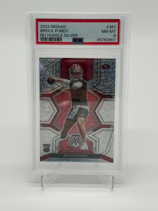 2022 Panini Mosaic Brock Purdy No Huddle Silver PSA 8