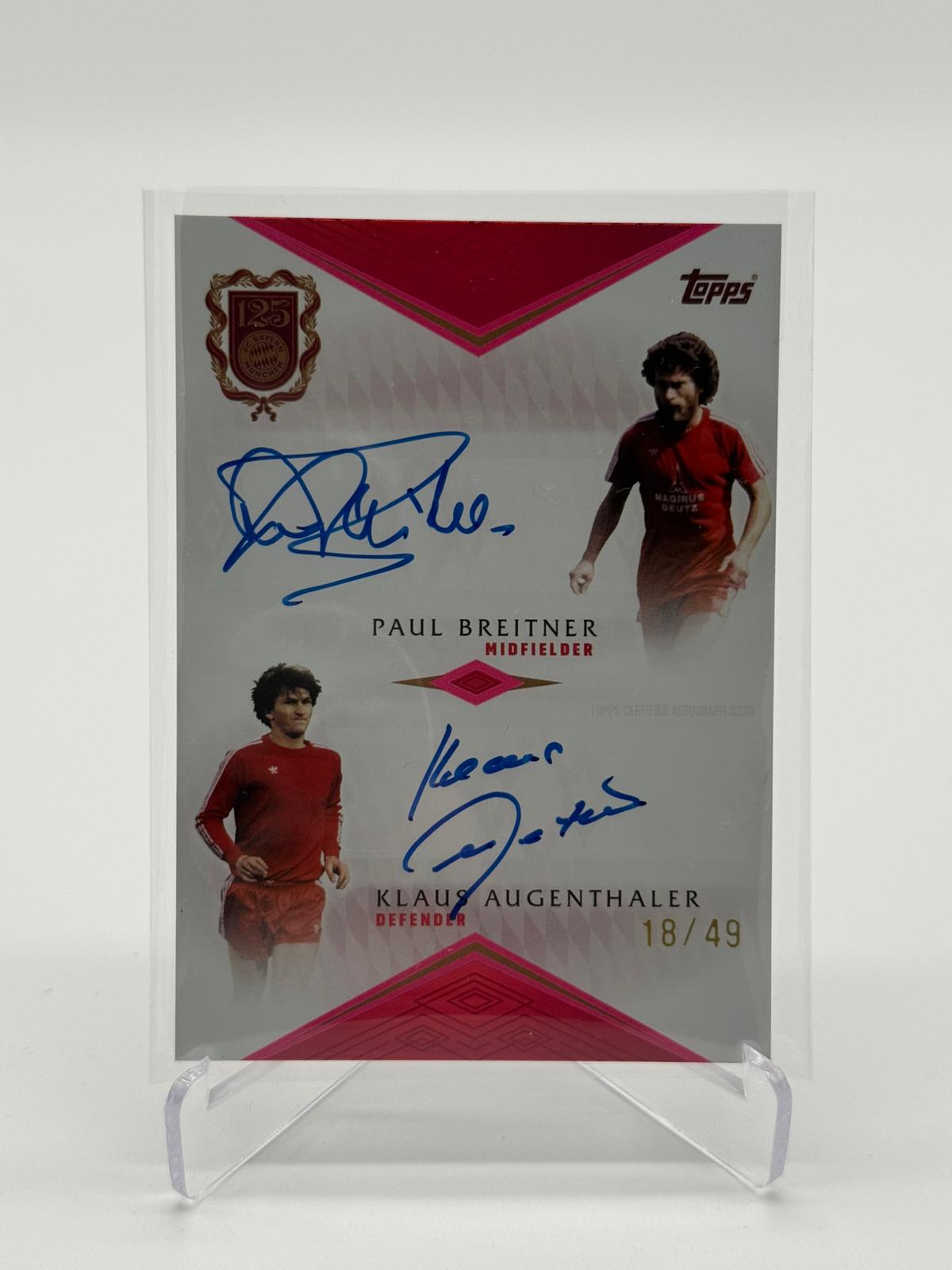 2025 Topps Fc Bayern München 125 Jahre Paul Breitner/Klaus Augenthaler Dual Auto 18/49