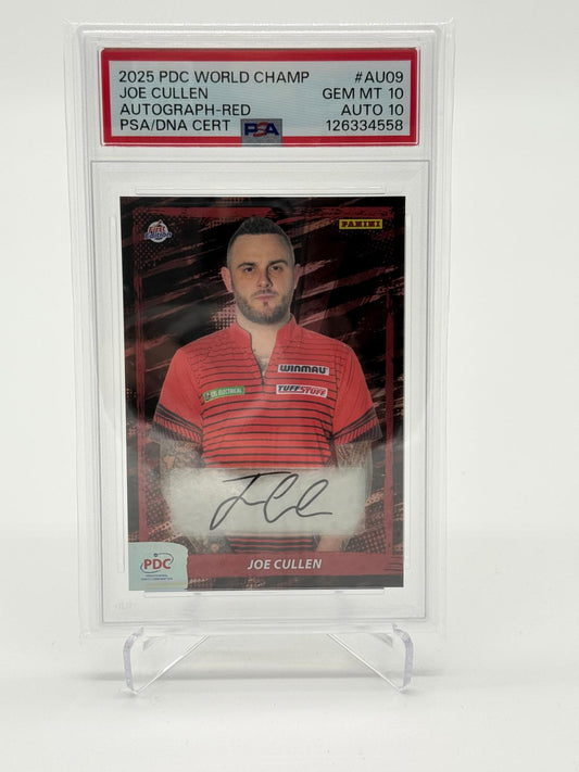2025 Panini PDC World Championship Joe Cullen /50 Auto PSA 10 AU 10