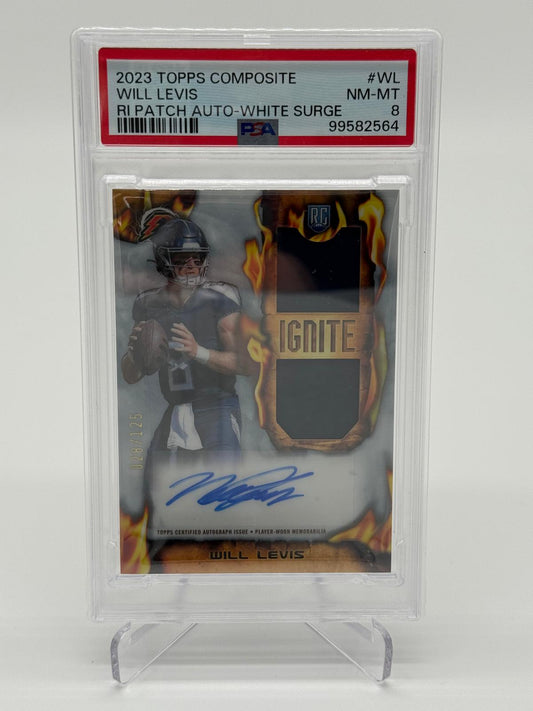 2023 Topps Composite Will Levis /125 Patch Auto PSA 8