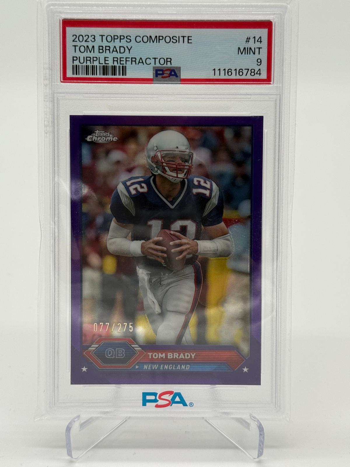 2023 Topps Composite Tom Brady Purple Refractor 077/275 PSA 9