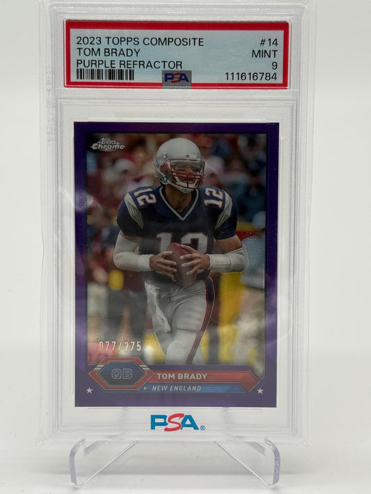 2023 Topps Composite Tom Brady Purple Refractor 077/275 PSA 9