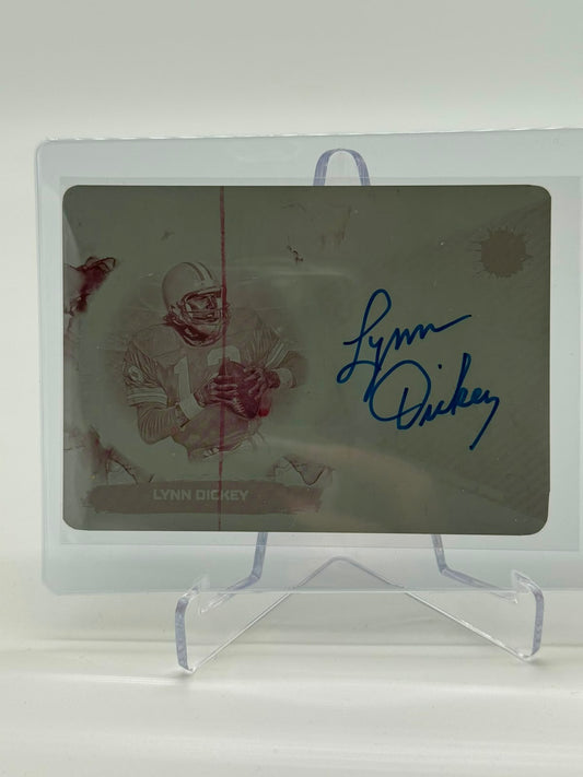 2024 Topps Motif Football Lynn Dickey Magenta Printing Plate AUTO 1/1