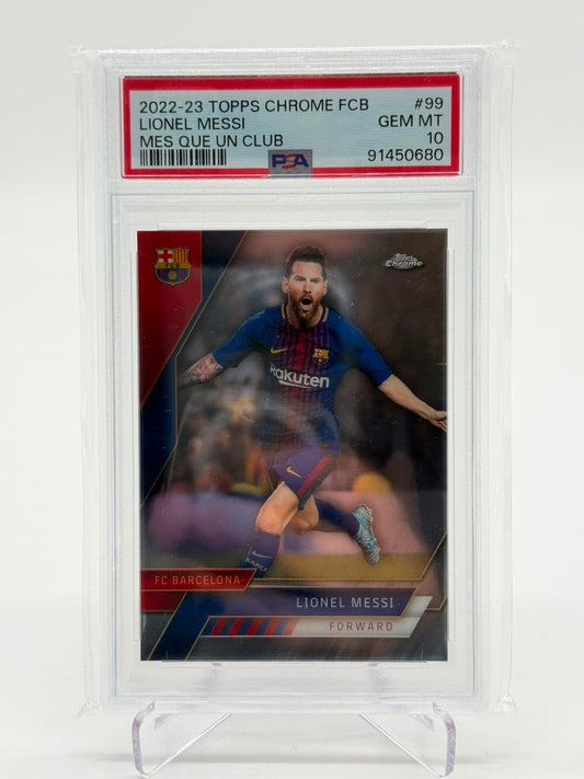 2022-23 Topps Chrome FCB Lionel Messi PSA10