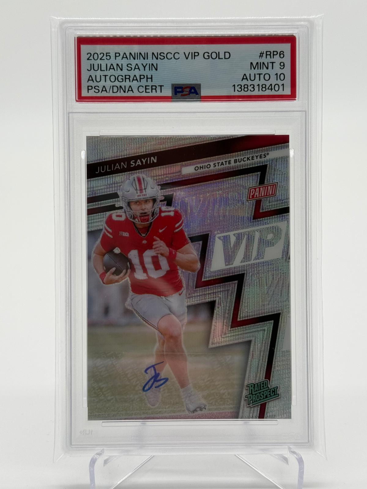 2025 Panini NSCC VIP GOLD Julian Sayhin 13/31 PSA9/10