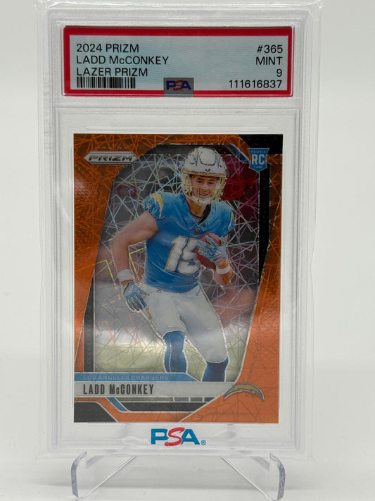 2024 Panini Prizm Ladd McConkey RC Lazer Rookie PSA 9