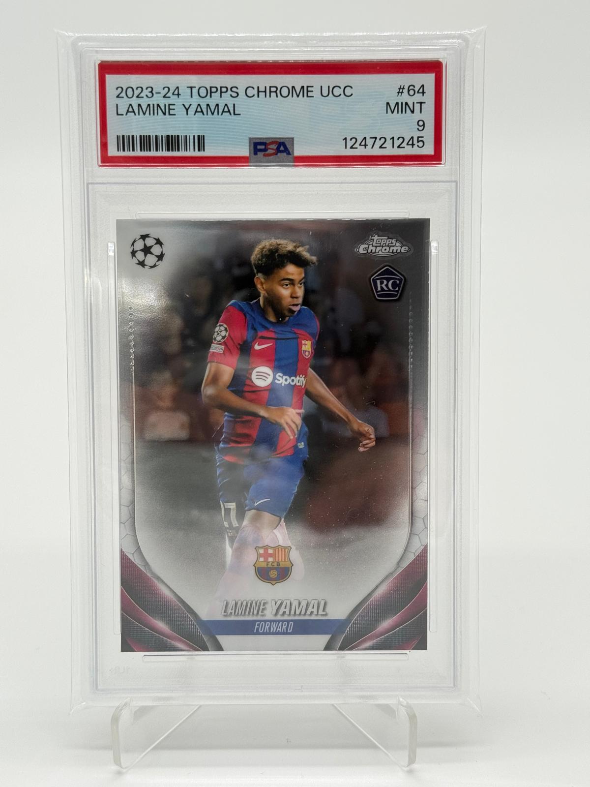 2023-24 Topps Chrome UCC Lamine Yamal RC PSA 9