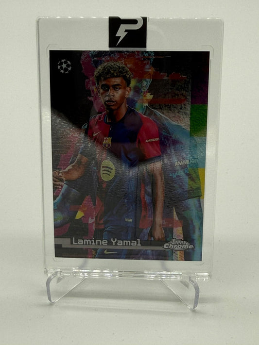 2025 Topps Chrome UEFA Lamine Yamal White Noise